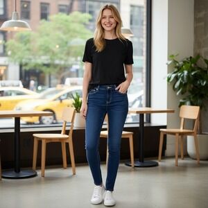 Michael Kors Womens Jeans Size 10‎ Skinny Dark Wash Embellished Pockets Denim